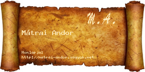 Mátrai Andor névjegykártya